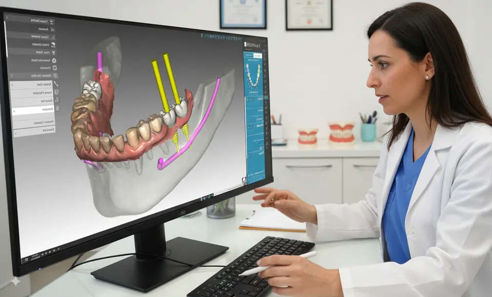 Diseño digital de una guía quirúrgica para implantes dentales
