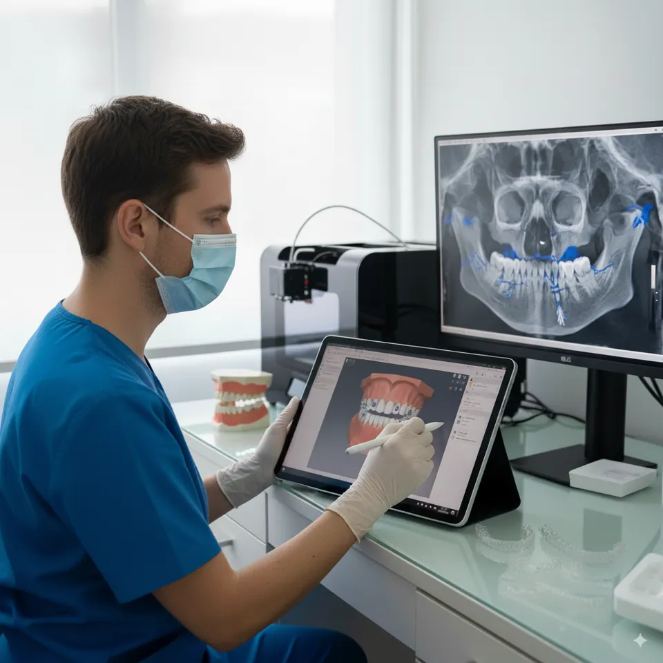 Tomografía dental cone beam vista en 3D por un especialista